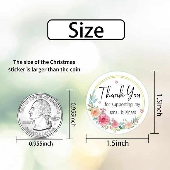 1.5" Floral Roses 🌹💐Thank You For Supporting My Small Business Stickers🌹💐 - Picture 6 of 6